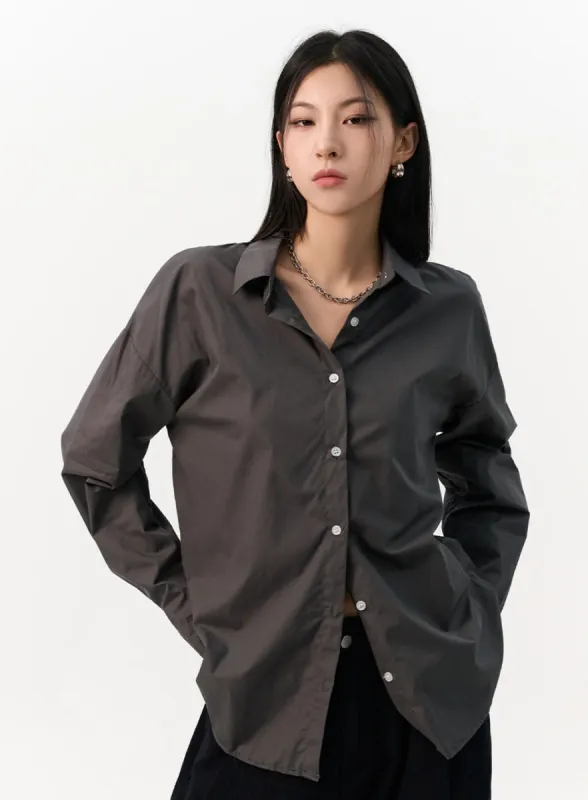 Solid Cotton Collar Shirt IO320 sold by Lewkin