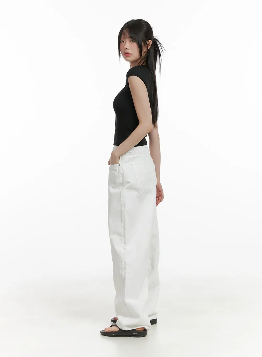 Cotton Wide Fit Solid Pants CL412 sold by Lewkin product image thumbnail 4