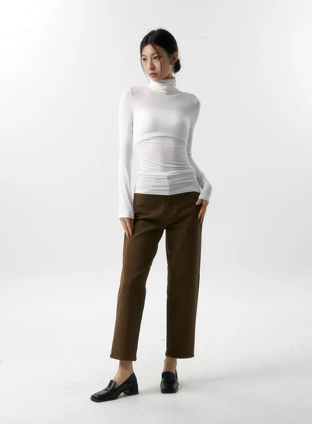 Slim Fit Turtle Neck Top IS320 sold by Lewkin product image thumbnail 4