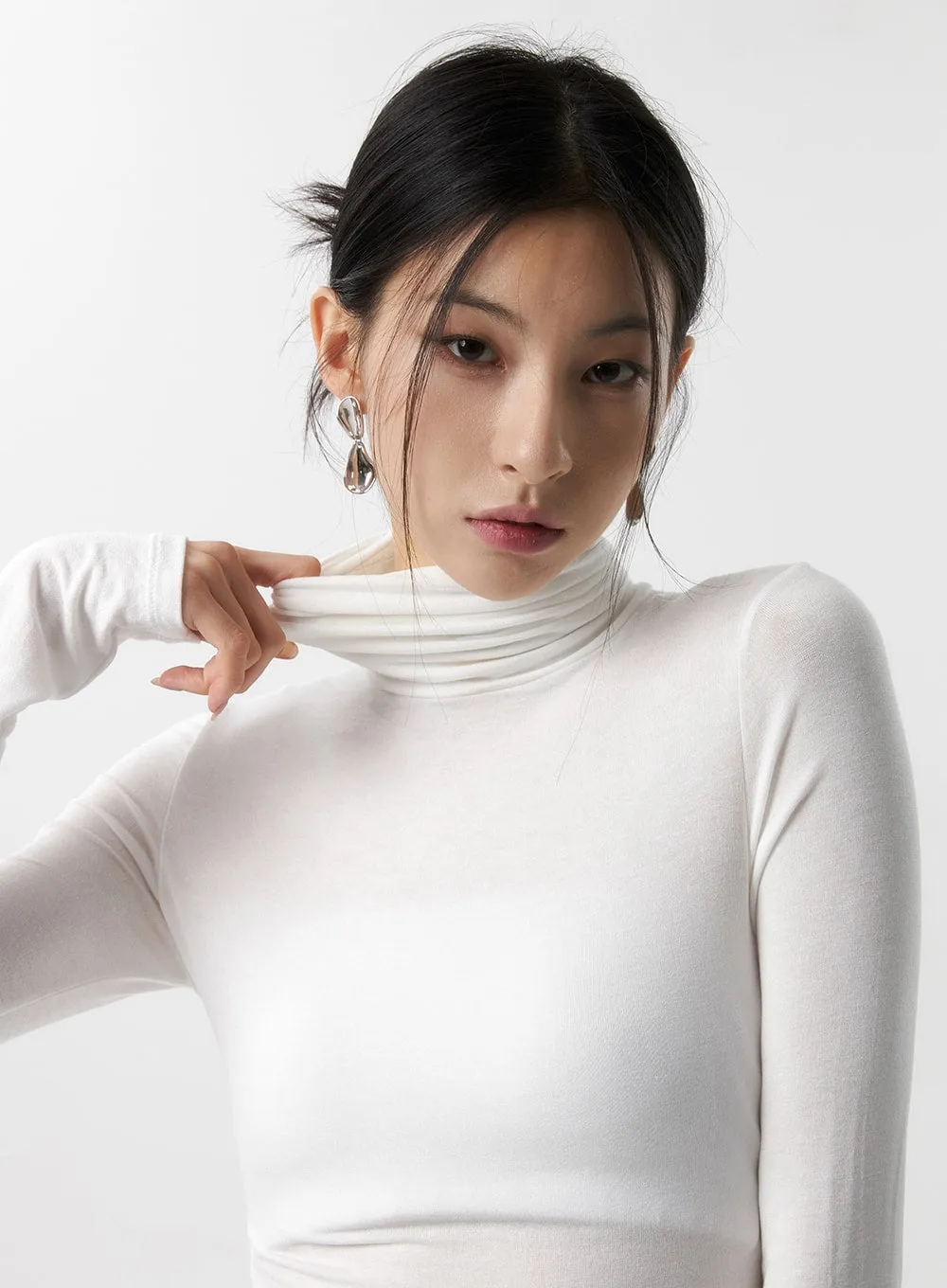 Slim Fit Turtle Neck Top IS320 sold by Lewkin product image thumbnail 5