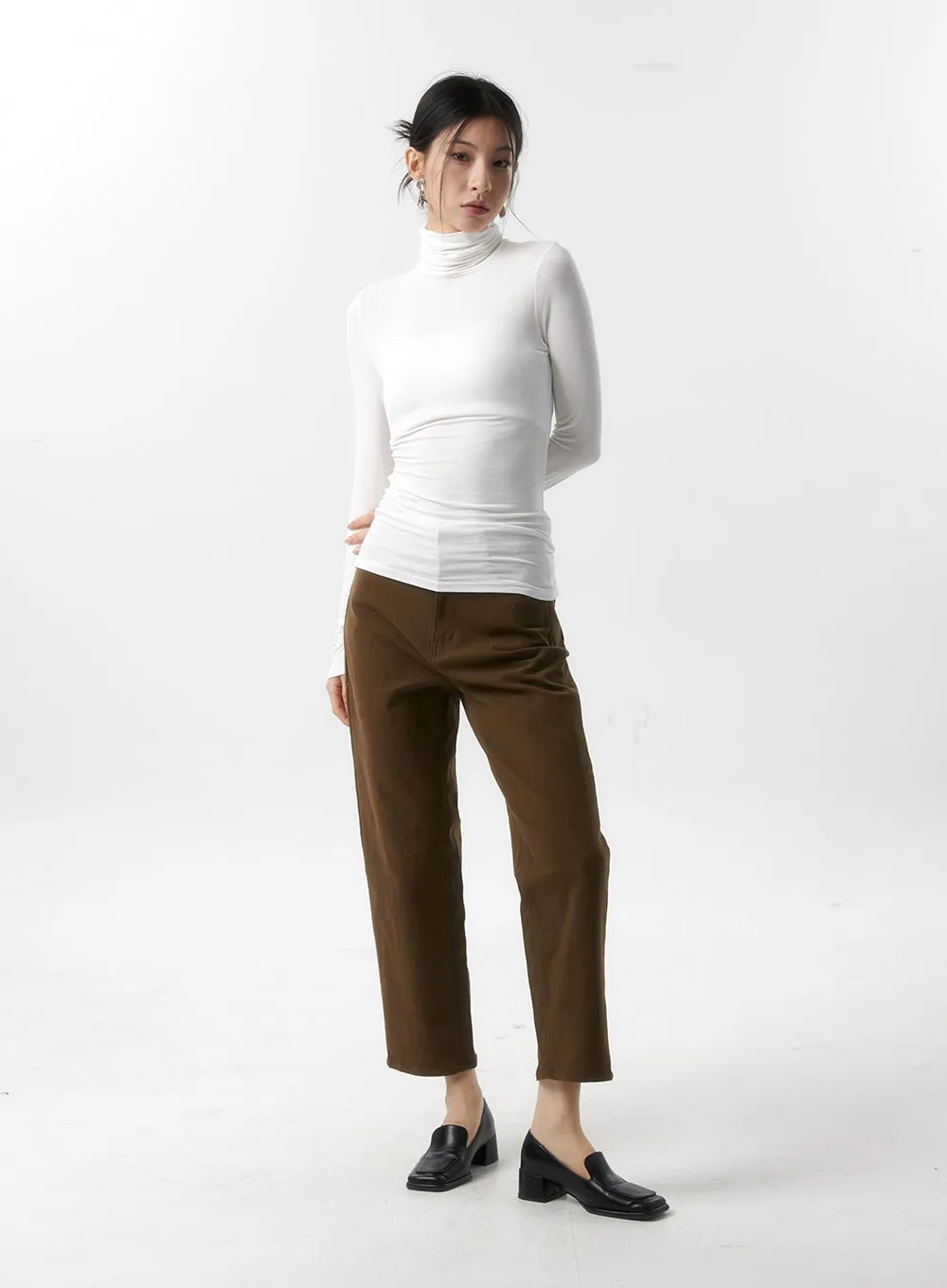 Slim Fit Turtle Neck Top IS320 sold by Lewkin product image thumbnail 3