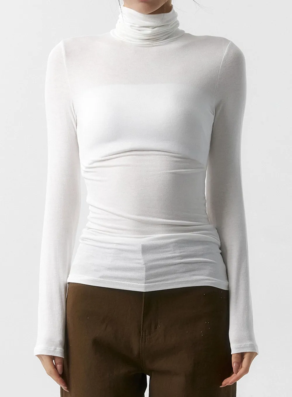 Slim Fit Turtle Neck Top IS320 sold by Lewkin product image thumbnail 2