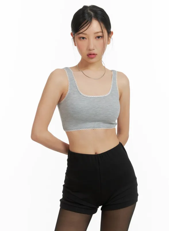 Lace Trim Comfy Sports Bra CM421 sold by Lewkin