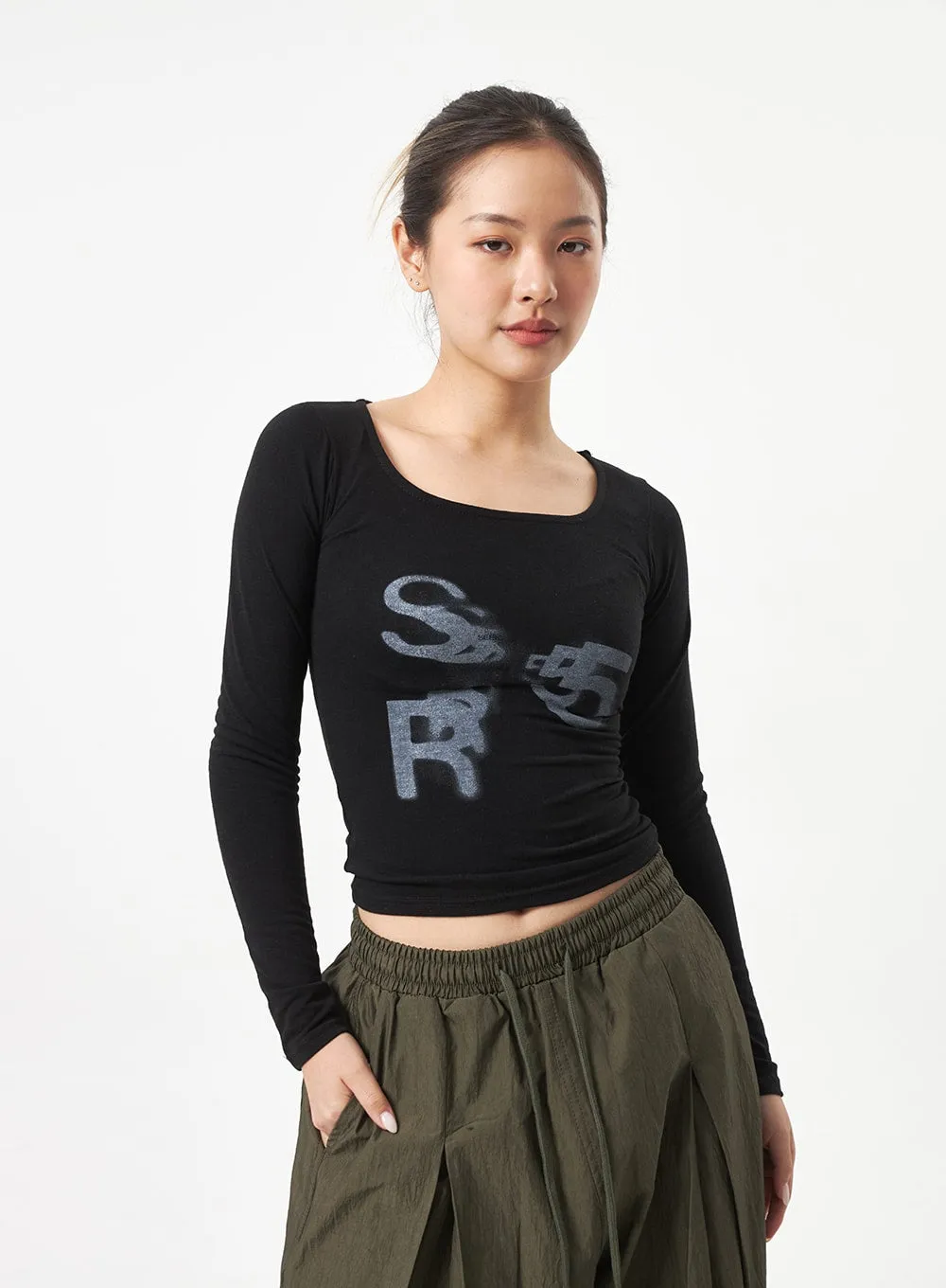 Square Neck Cropped Top CA318 sold by Lewkin product image thumbnail 5