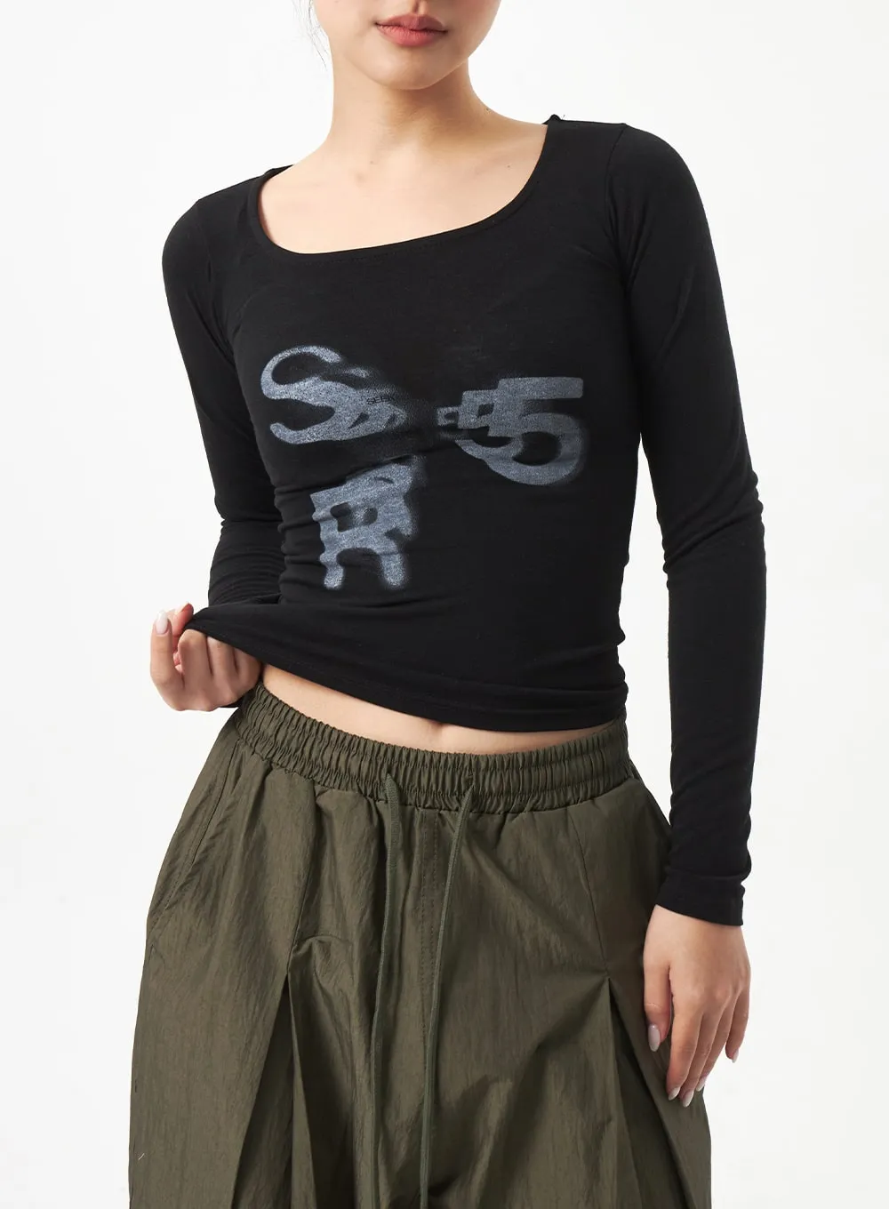 Square Neck Cropped Top CA318 sold by Lewkin product image thumbnail 2