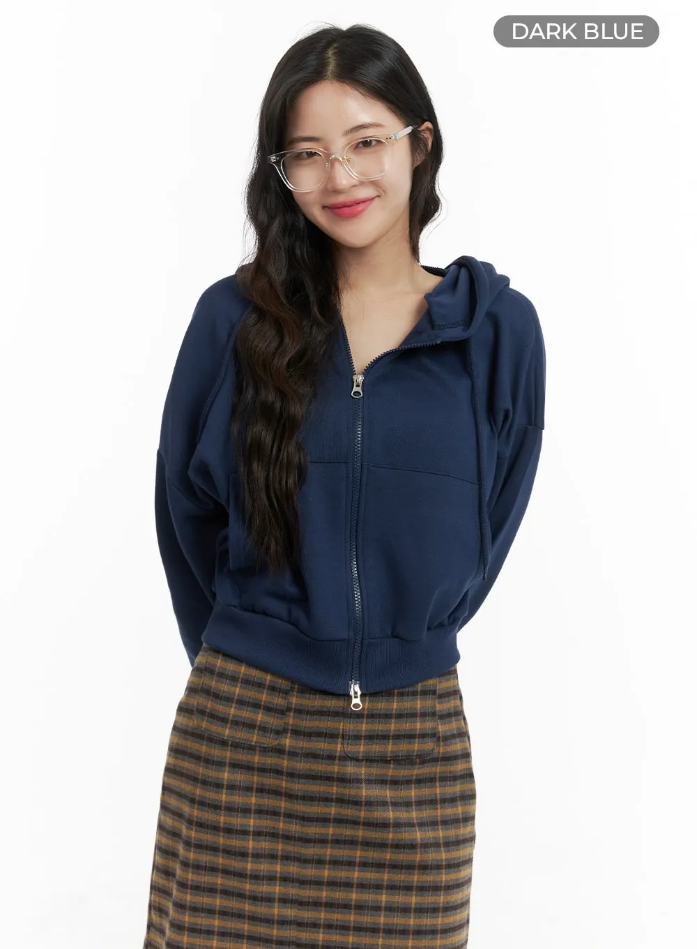Zip-Up Crop Hoodie OM422 sold by Lewkin product image thumbnail 5