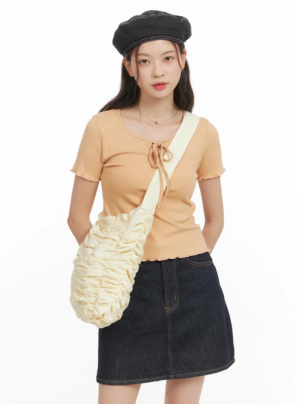 Shirred Quilted Crossbody Bag OY421 sold by Lewkin