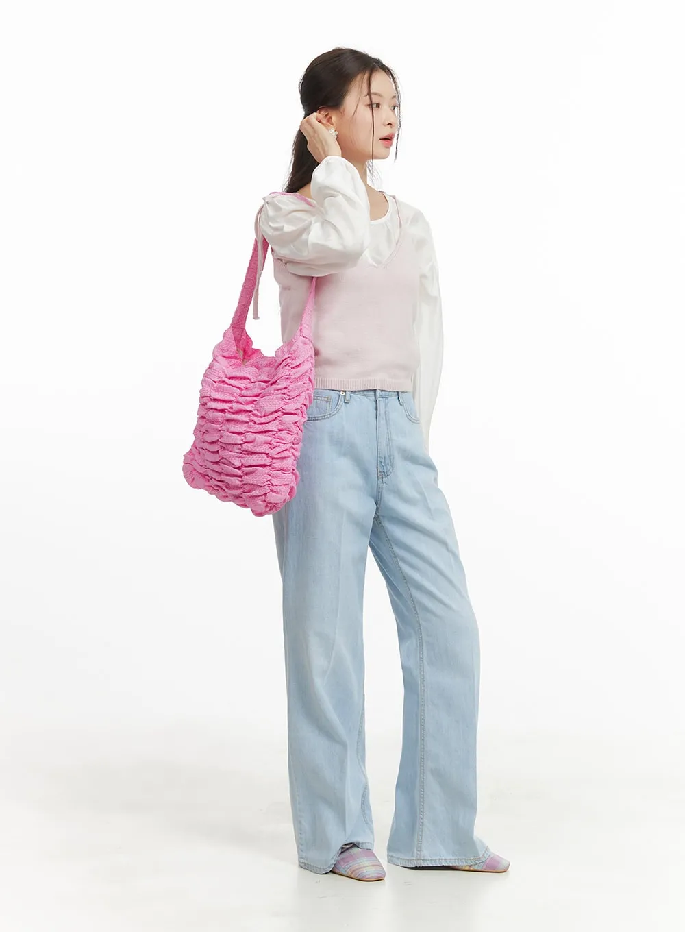 Shirred Quilted Crossbody Bag OY421 sold by Lewkin product image thumbnail 3