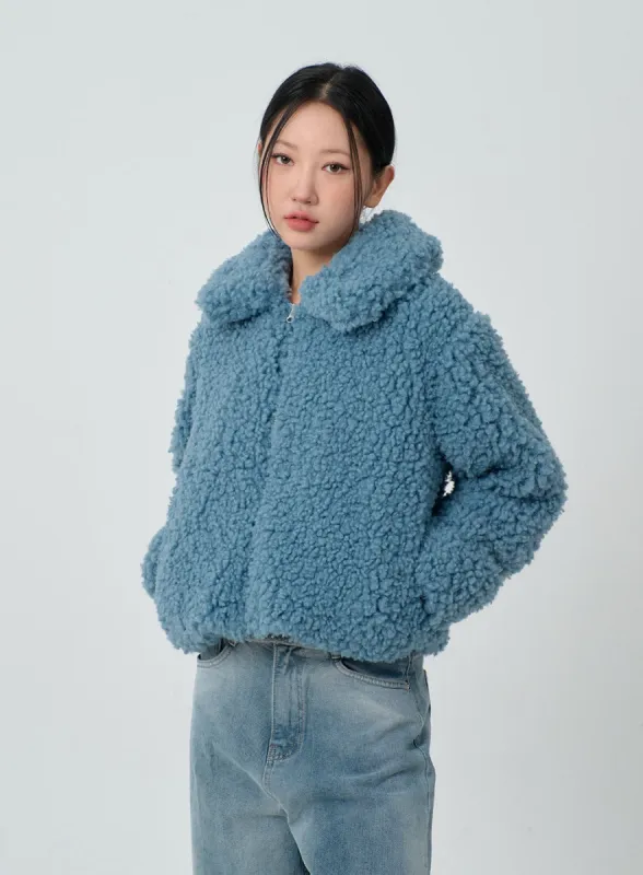 Faux Fur Cropped Jacket CJ304 sold by Lewkin
