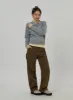 Zip-Up Neck Cropped Knit Top CD22 sold by Lewkin