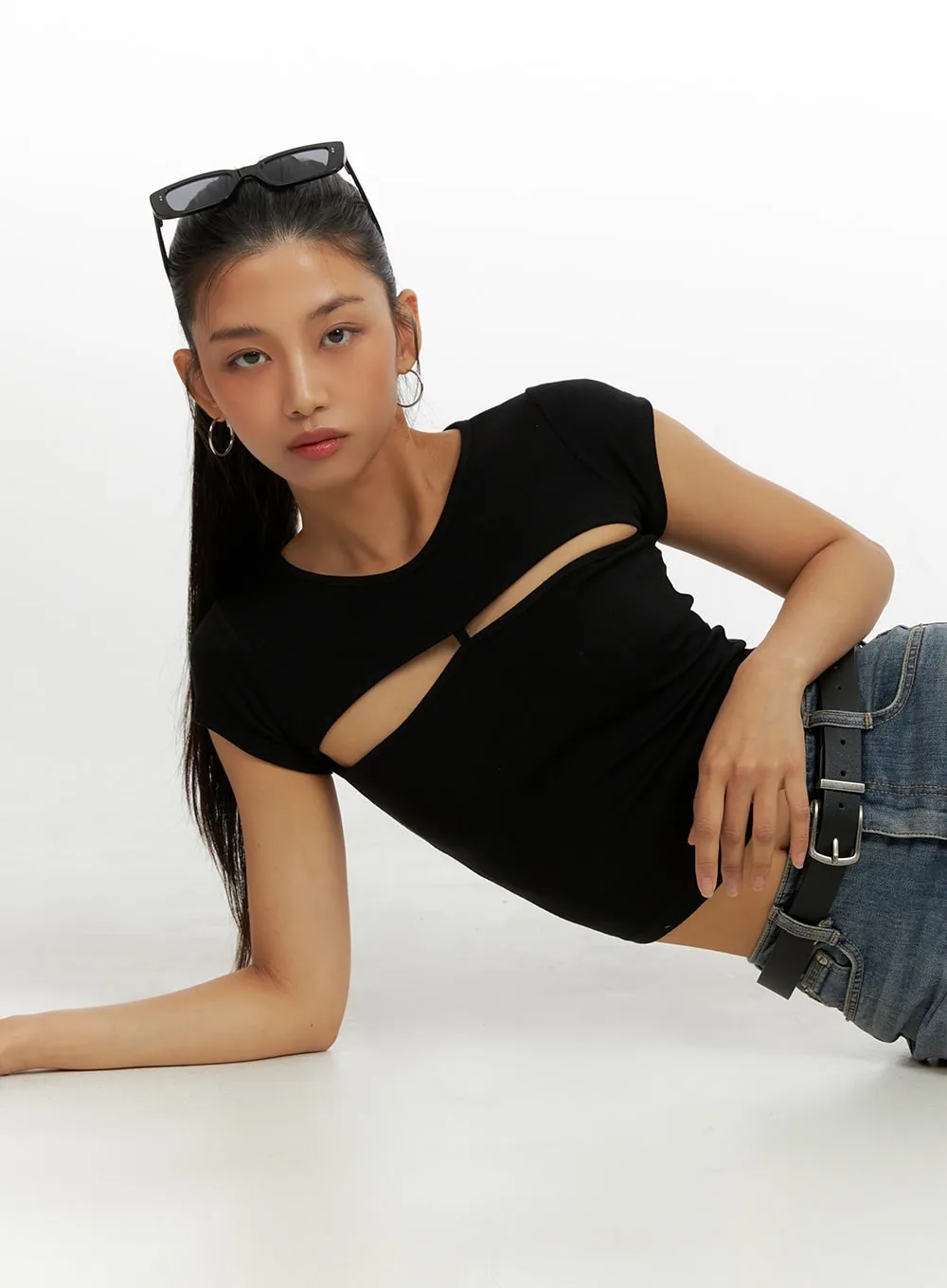 Cutout Crop Top IU412 sold by Lewkin