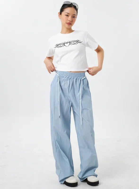 Drawstring Nylon Track Pants CY309 sold by Lewkin