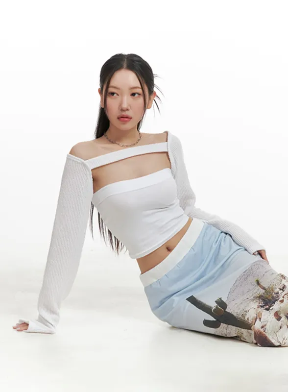 Solid Bolero Top CA416 sold by Lewkin