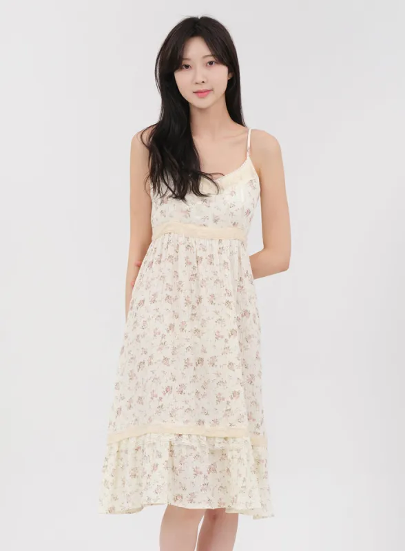 Feminine Summer Back Ribbon Midi Dress OA04 sold by Lewkin