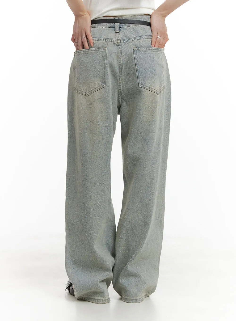 Vintage Washed Ripped Baggy Jeans CA426 sold by Lewkin product image thumbnail 4