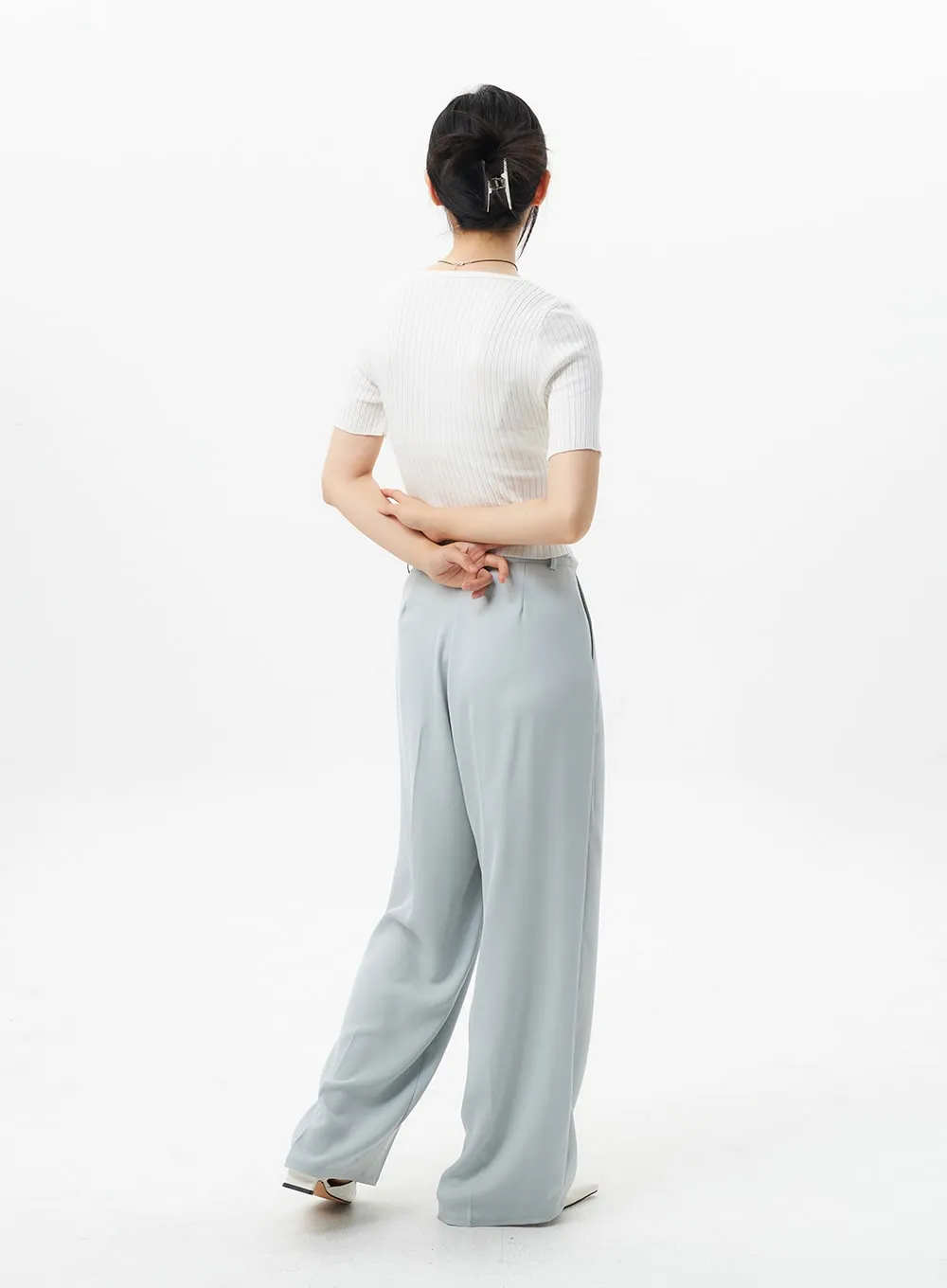 Wide Tailored Pants OL303 sold by Lewkin product image thumbnail 4