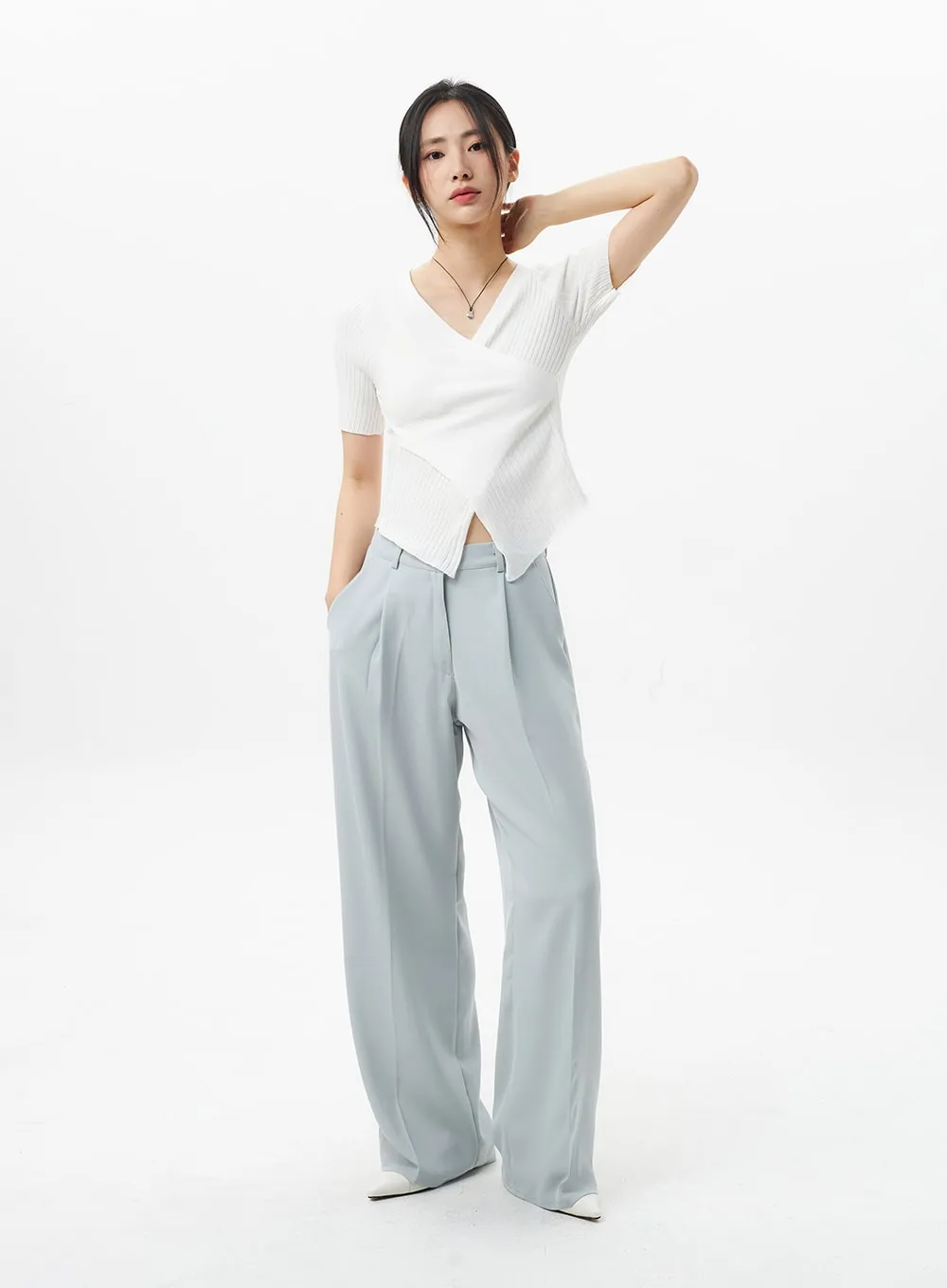 Wide Tailored Pants OL303 sold by Lewkin