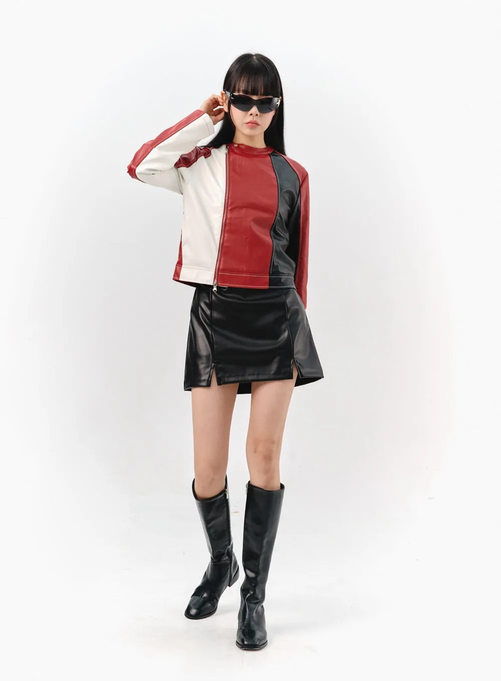 Color Block Racer Jacket IS321 sold by Lewkin product image thumbnail 3