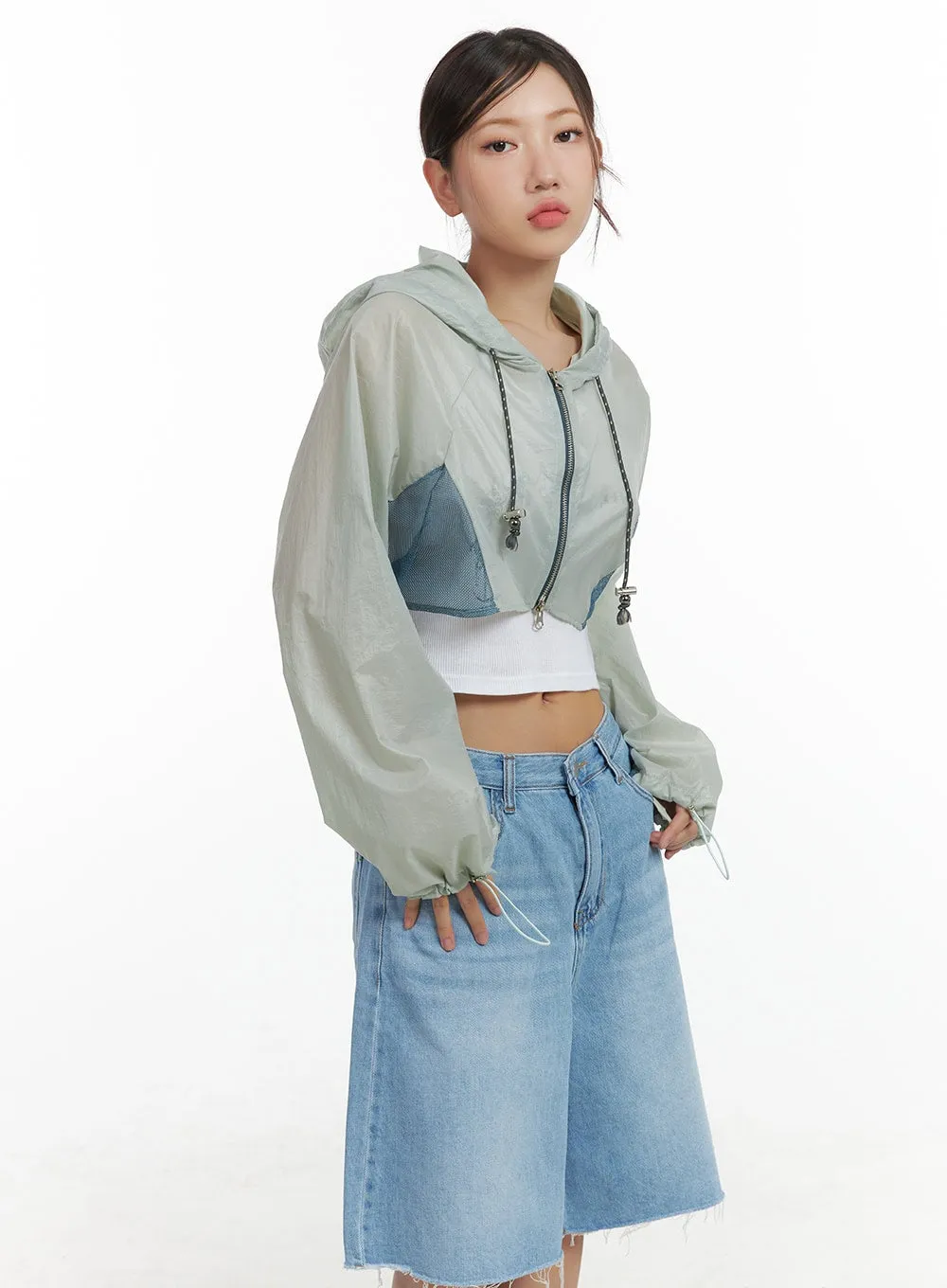 Activewear Hoodie Crop Jacket CL418 sold by Lewkin