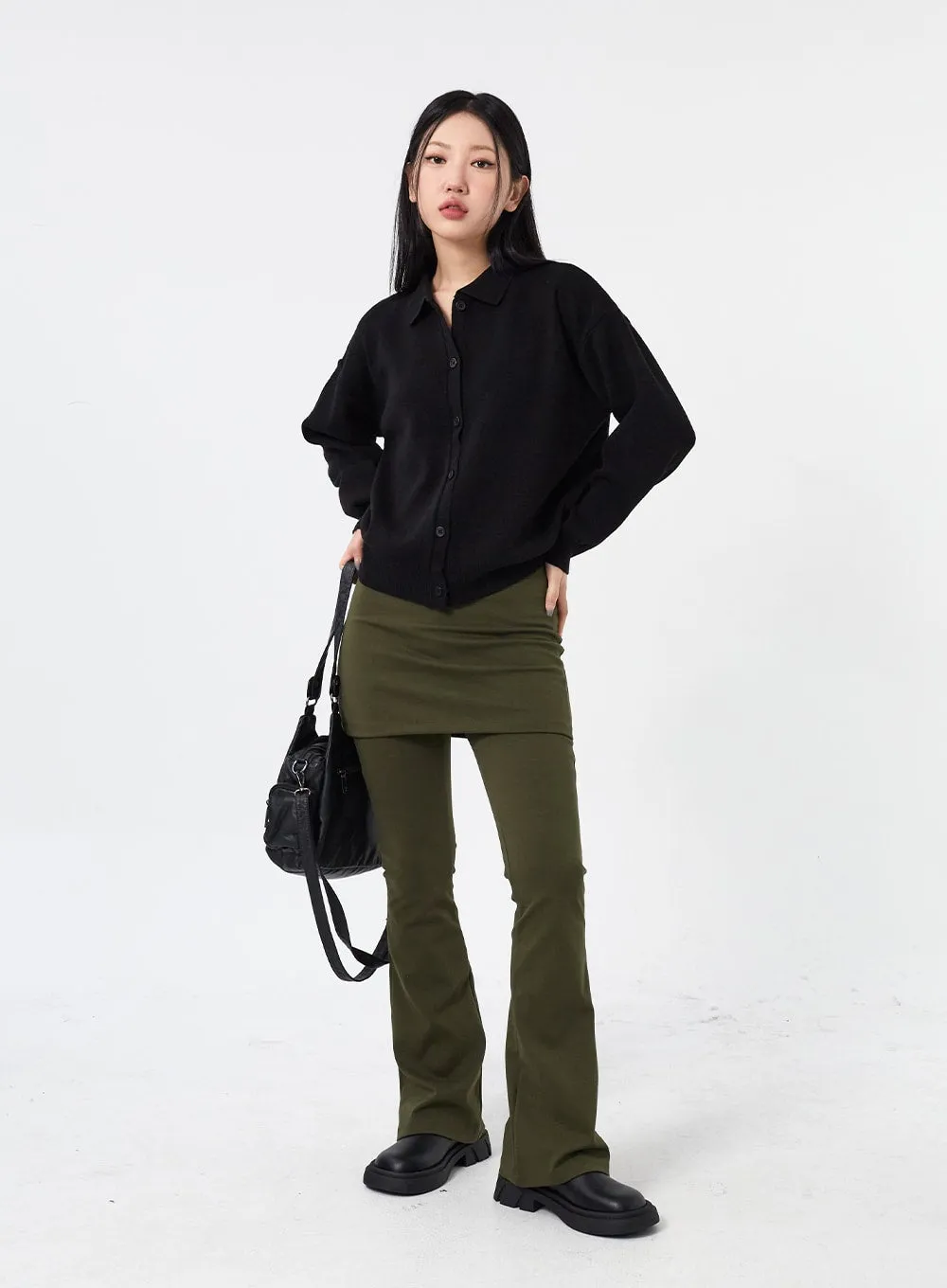 Layered Skirt And Bootcut Pants CM315 sold by Lewkin