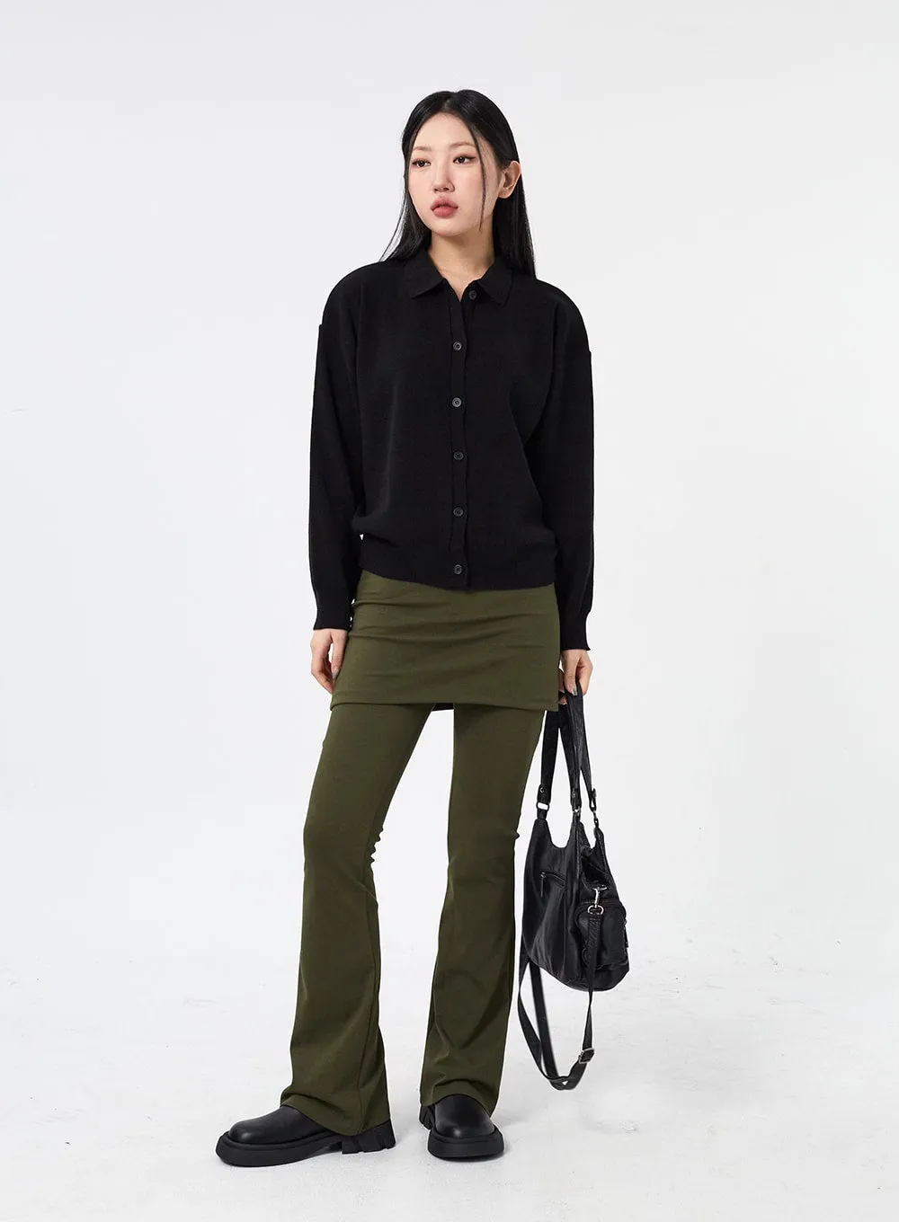 Layered Skirt And Bootcut Pants CM315 sold by Lewkin product image thumbnail 4