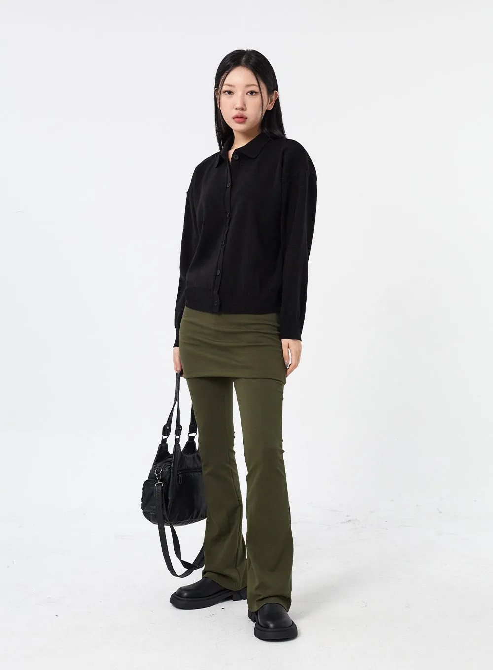 Layered Skirt And Bootcut Pants CM315 sold by Lewkin product image thumbnail 3