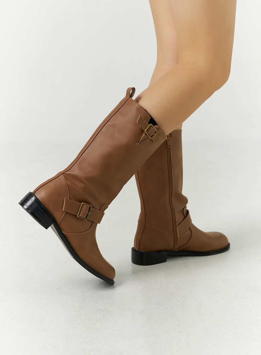 Buckled Flat Lug Sole Boots CD301 sold by Lewkin product image thumbnail 3