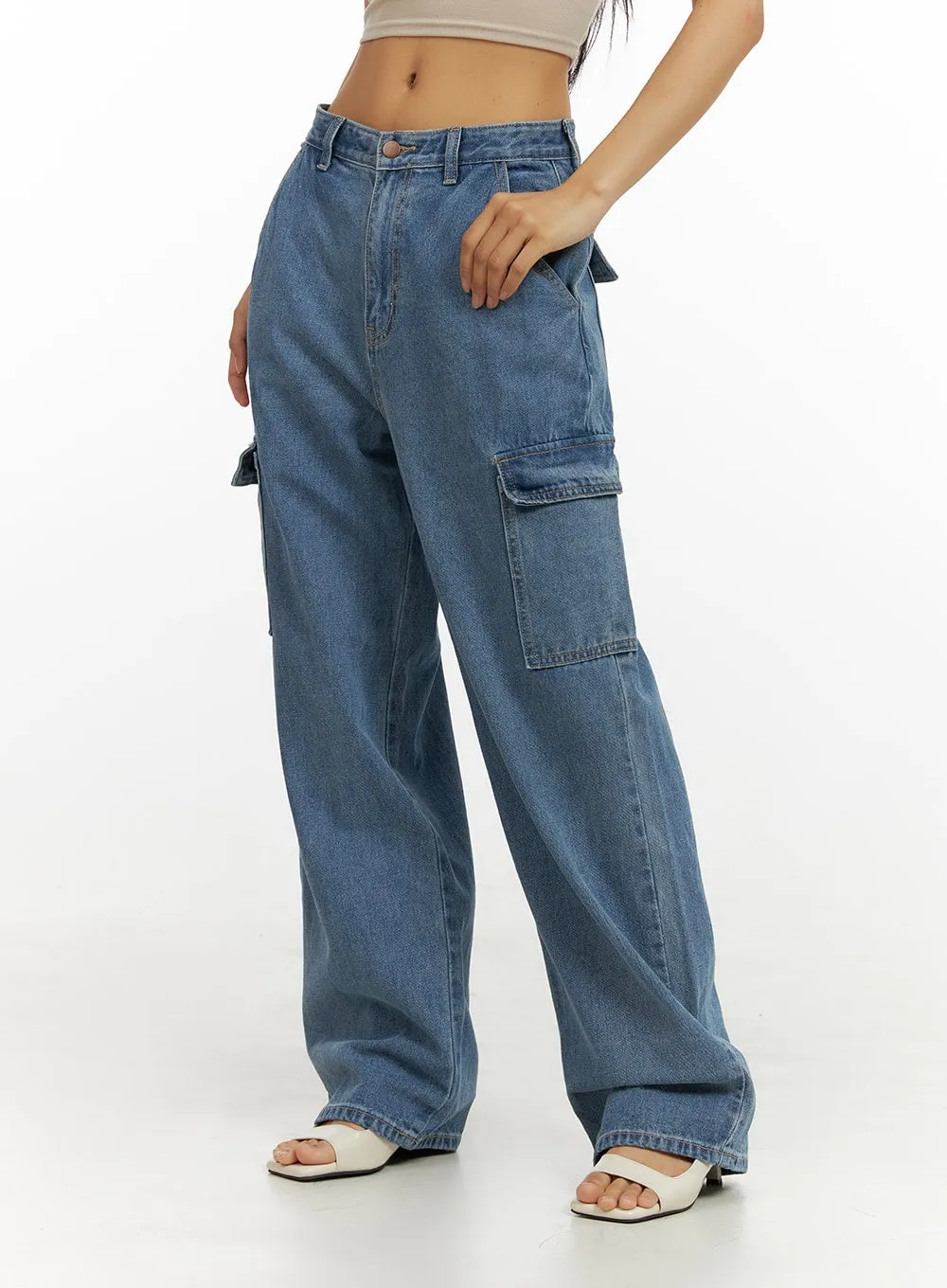 Low Rise Cargo Jeans IU412 sold by Lewkin product image thumbnail 5
