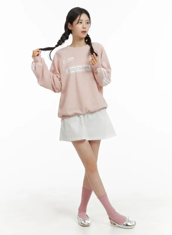 Semi-Shirred Cotton Mini Skirt OM420 sold by Lewkin
