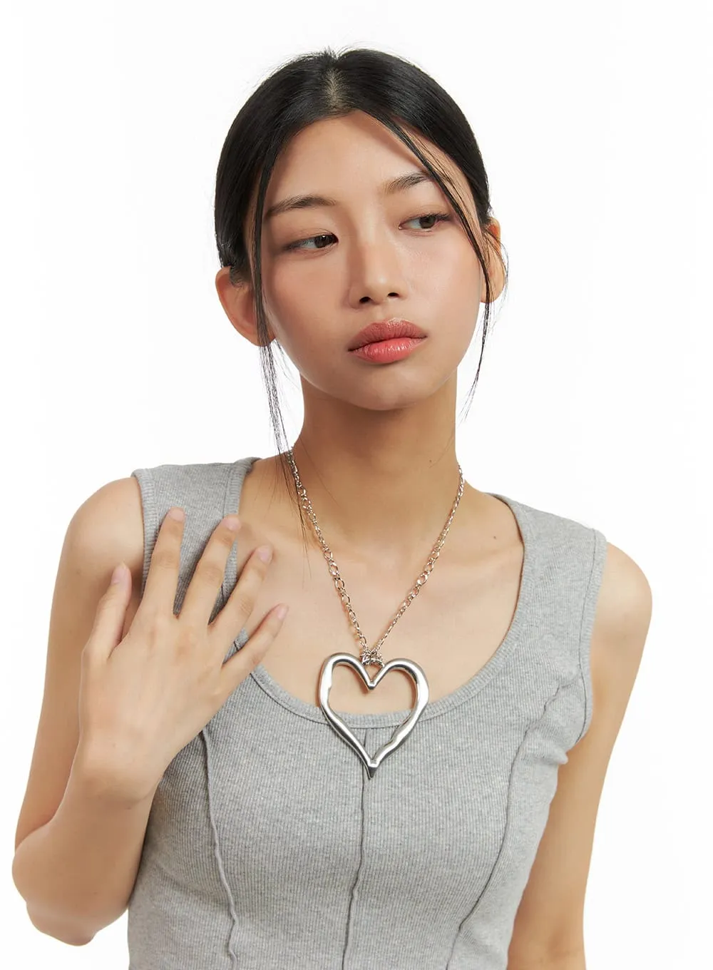 Metal Heart Pendant Chain Necklace CA424 sold by Lewkin product image thumbnail 2