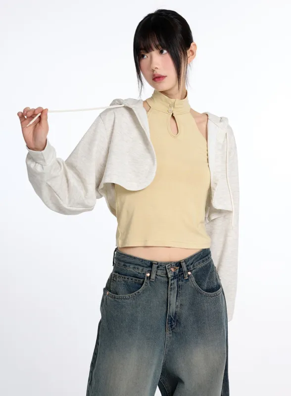 Cotton Hoodie Bolero CM415 sold by Lewkin