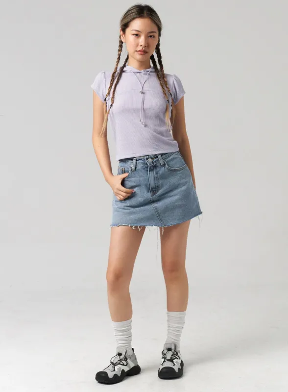 Denim Mini Skirt CL305 sold by Lewkin