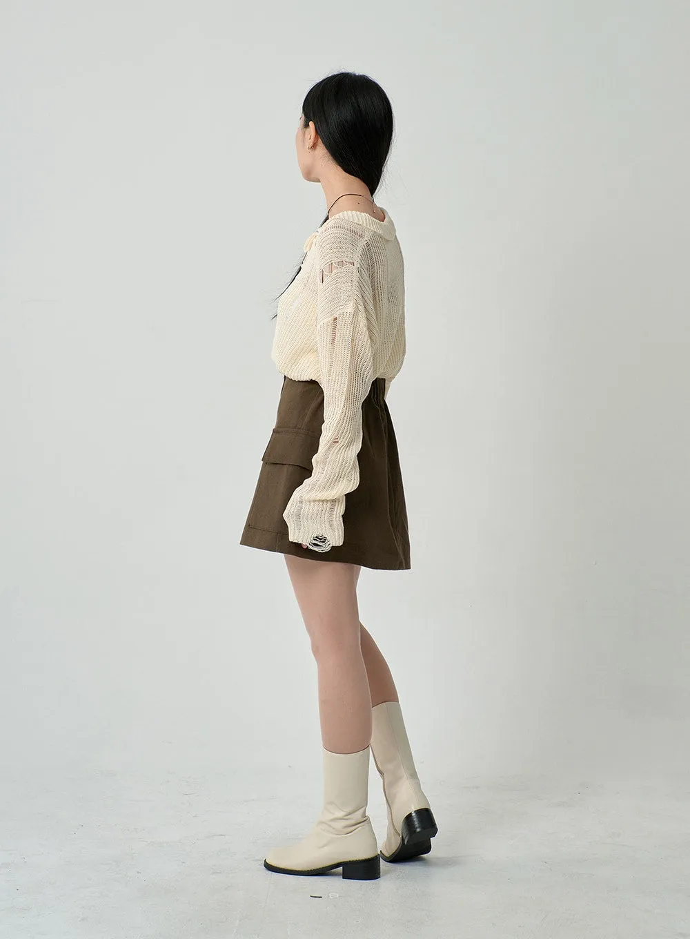 A-Line Cargo Mini Skirt ON18 sold by Lewkin product image thumbnail 5