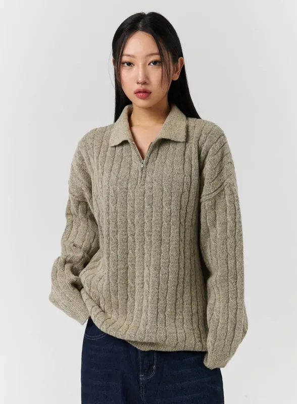 Unisex Weave Knit Zipped Sweatshirt CD328 sold by Lewkin