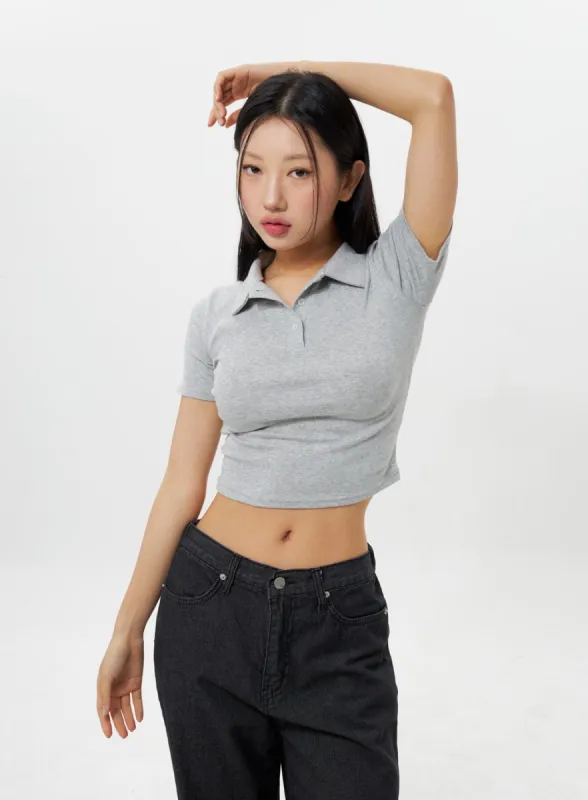 Cropped Polo Tee IY312 sold by Lewkin