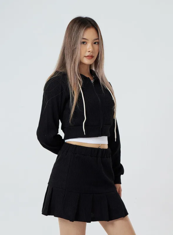 Waffle Hoodie Zip Up Set CS02 sold by Lewkin