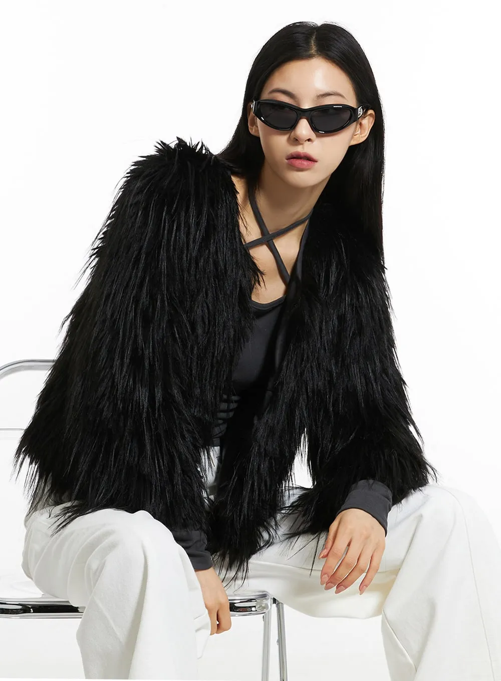 Faux Fur Jacket IN308 sold by Lewkin