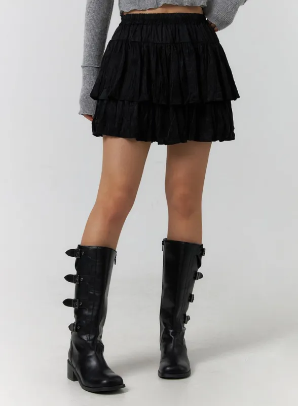 Frill Wrinkle Mini Skirt CF405 sold by Lewkin