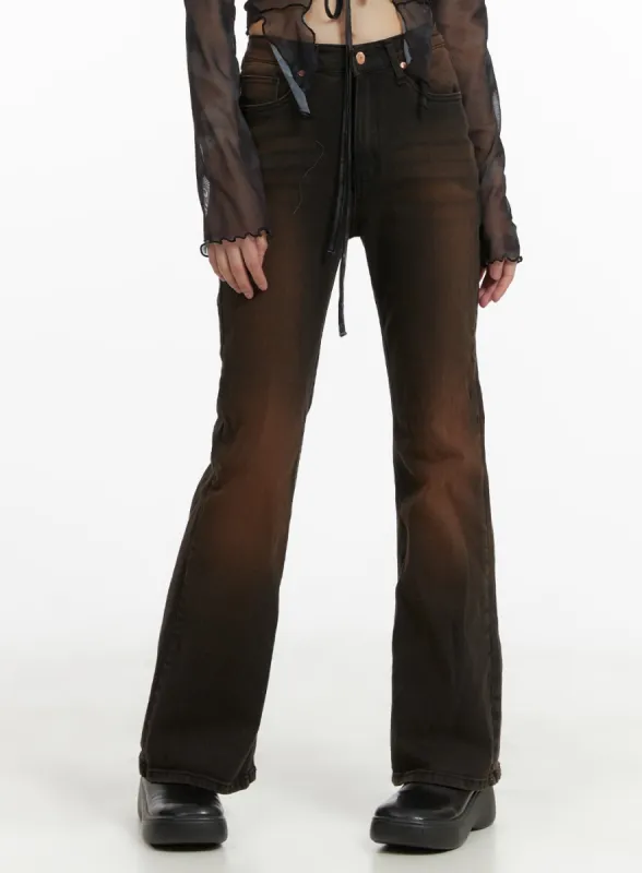 Color-Washed Slim Fit Bootcut Jeans CA419 sold by Lewkin