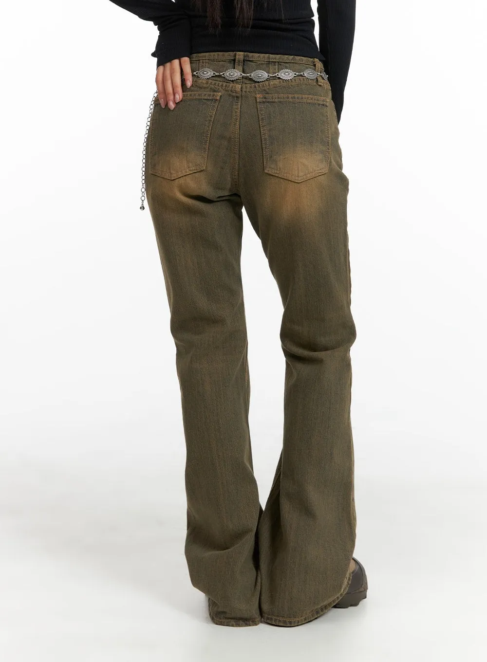 Vintage Washed Flared Jeans CM411 sold by Lewkin product image thumbnail 5