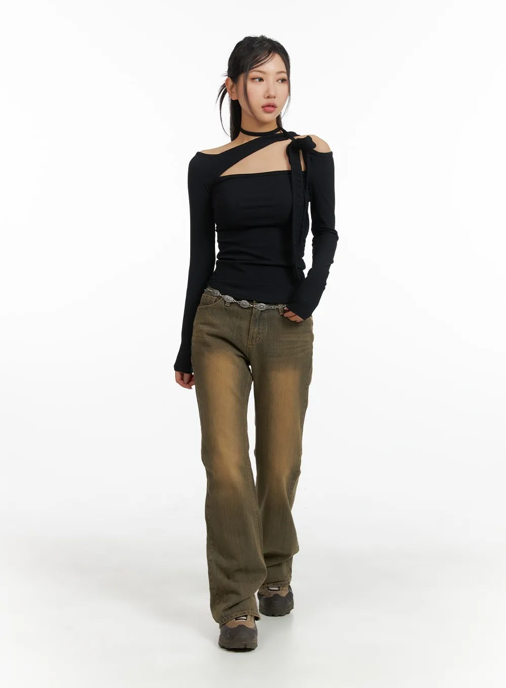 Vintage Washed Flared Jeans CM411 sold by Lewkin product image thumbnail 2