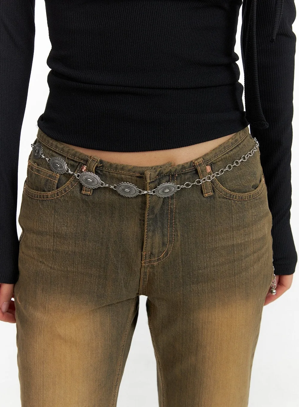 Vintage Washed Flared Jeans CM411 sold by Lewkin product image thumbnail 4