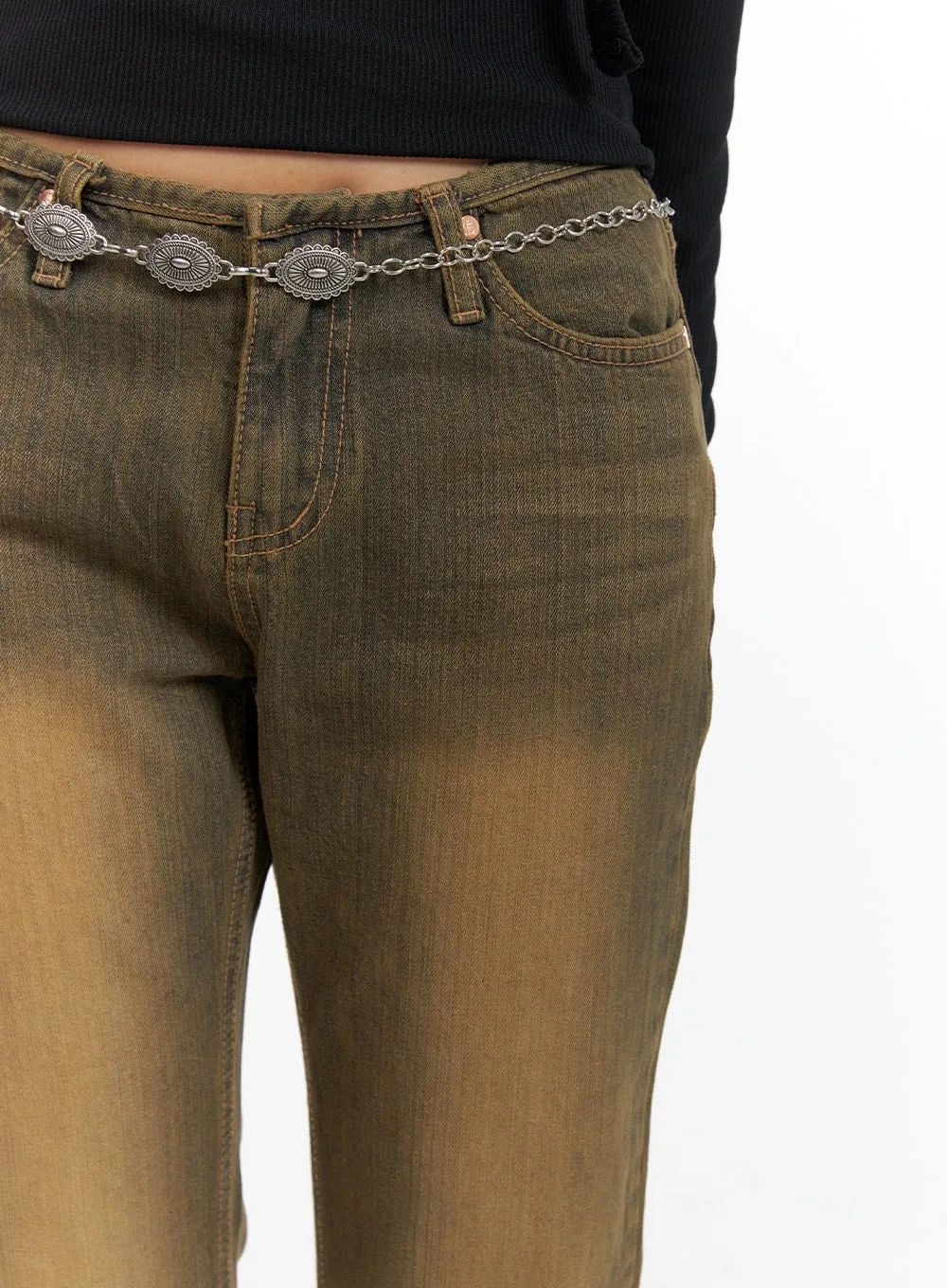 Vintage Washed Flared Jeans CM411 sold by Lewkin product image thumbnail 3