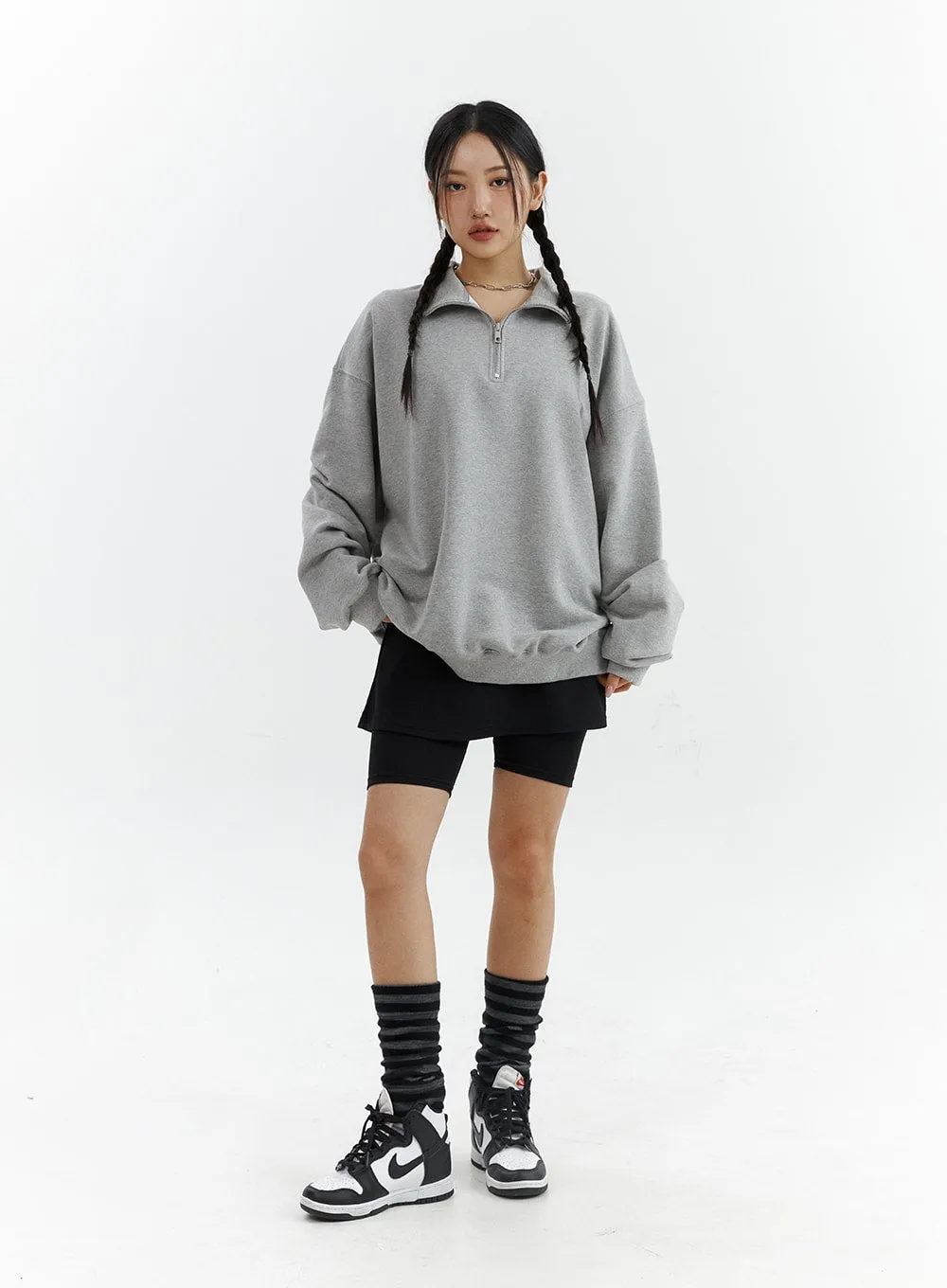 Half-Zip Sweatshirt (UNISEX) CJ424 sold by Lewkin product image thumbnail 3