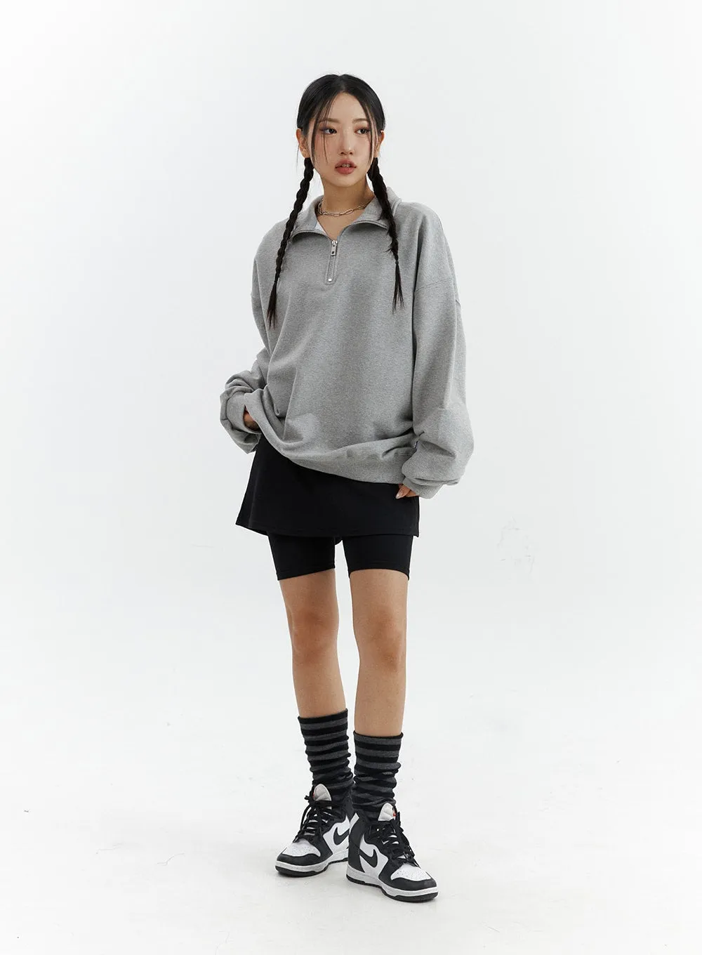 Half-Zip Sweatshirt (UNISEX) CJ424 sold by Lewkin product image thumbnail 4