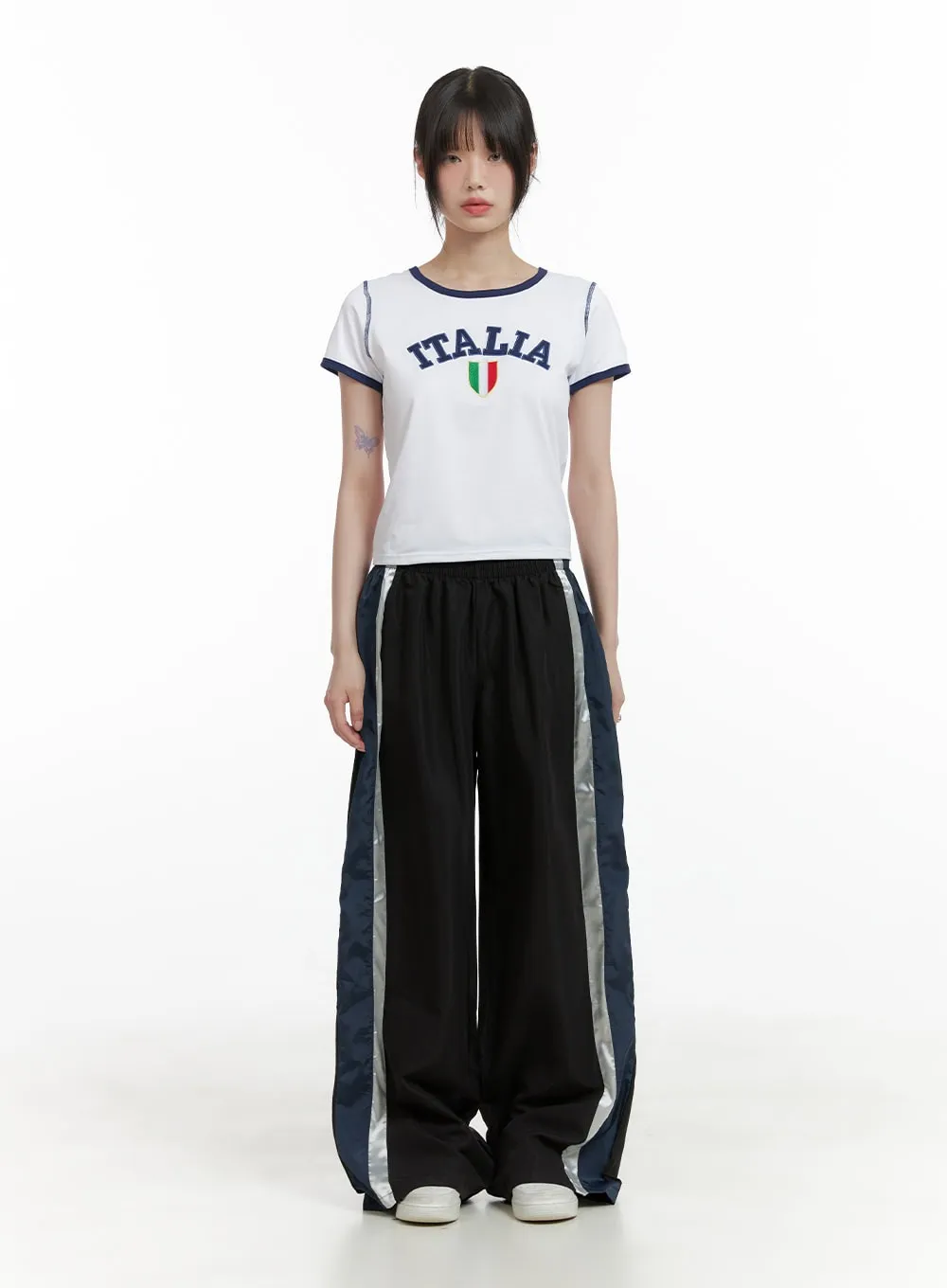 Cotton Lettering Crop Tee CL412 sold by Lewkin product image thumbnail 2