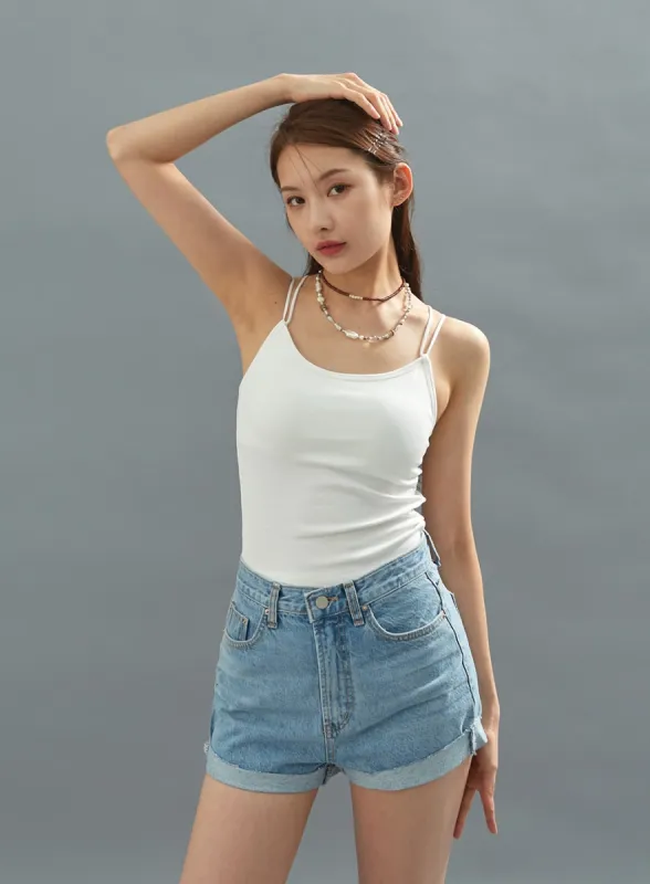 Open Back Cami Top with Padding CU1 sold by Lewkin