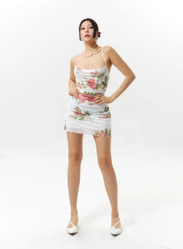 Flower Mini Dress IU322 sold by Lewkin