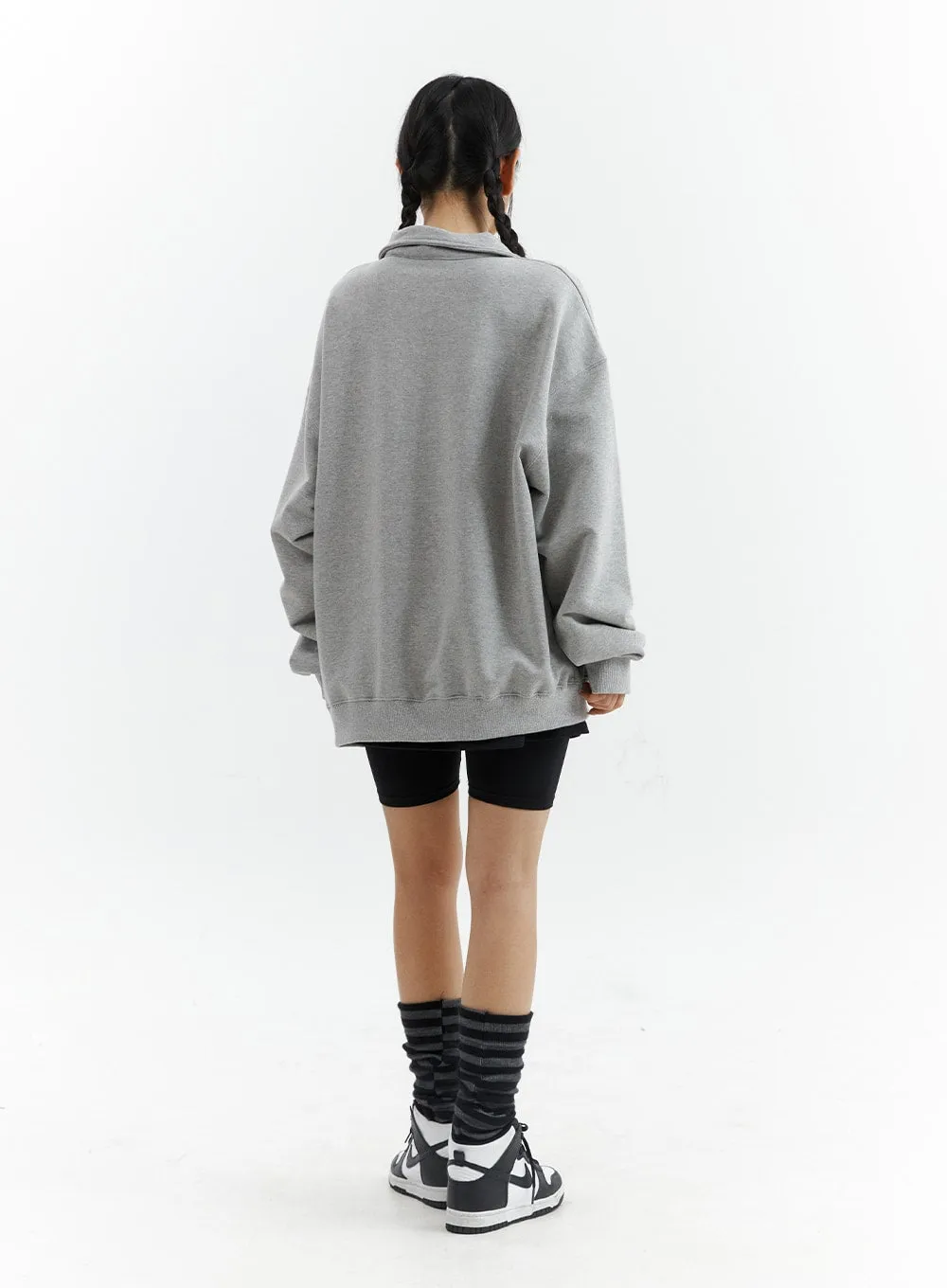 Half-Zip Sweatshirt (UNISEX) CJ424 sold by Lewkin product image thumbnail 5