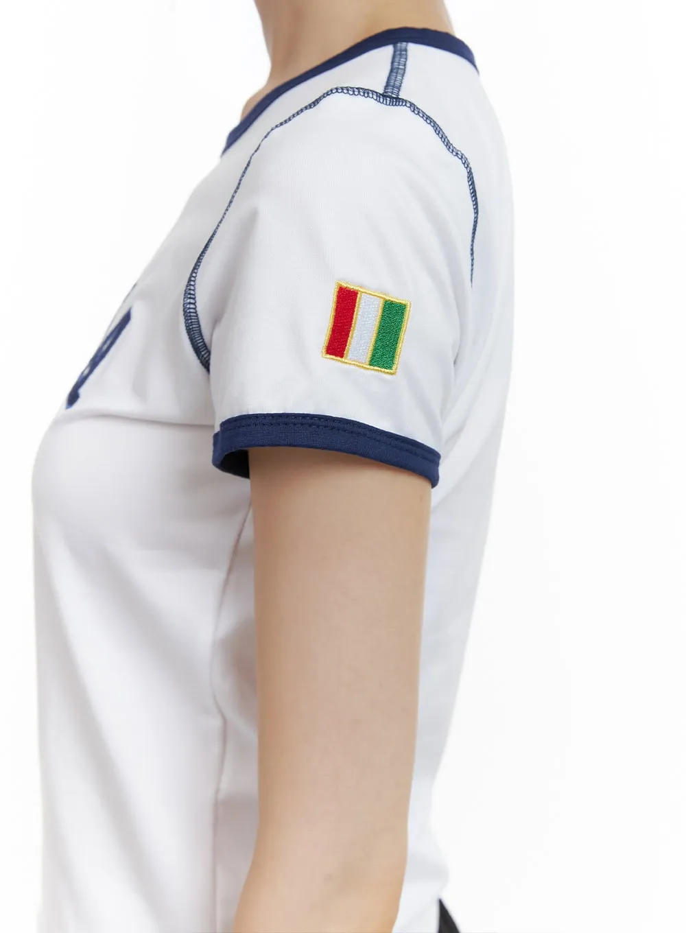 Cotton Lettering Crop Tee CL412 sold by Lewkin product image thumbnail 5